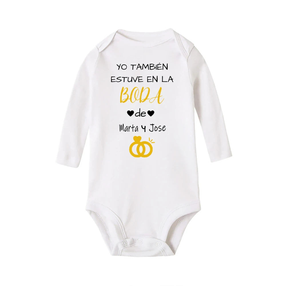 Personalisierter Baby-Body „I Also Attended The Wedding“, individueller Name, Baby-Overall, Hochzeit, Kleinkind, Kleinkind, Junge, Mädchen, Strampler, Outfits.