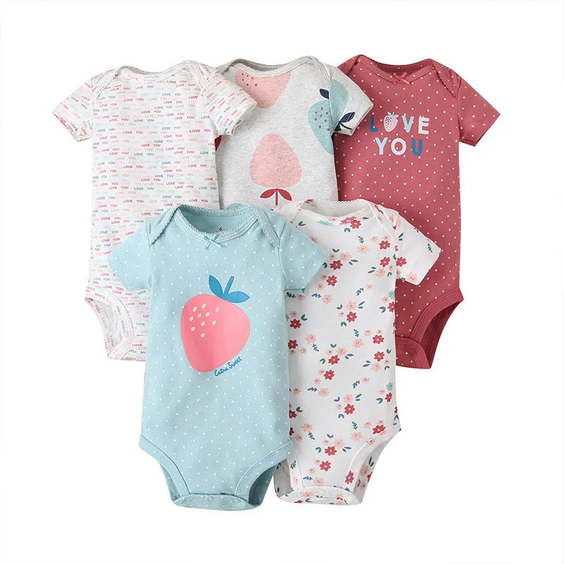 5 Pairs Neugeborenen Baby Body Kurzarm Infant Overall Kurzarm Baumwolle Overalls Neugeborenen Overall Kinder Baby Roup.