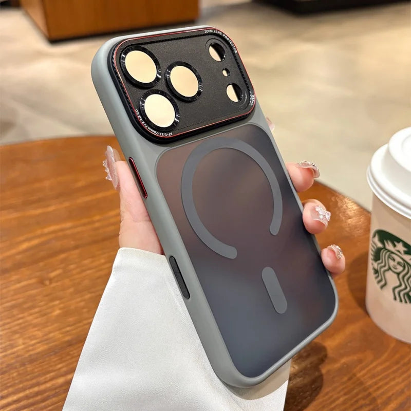 Original For Magsafe Magnetic Matte Phone Case For iPhone 14 15 16 17 Pro Max 17 Air Shockproof Armor Camera Protection Cover.