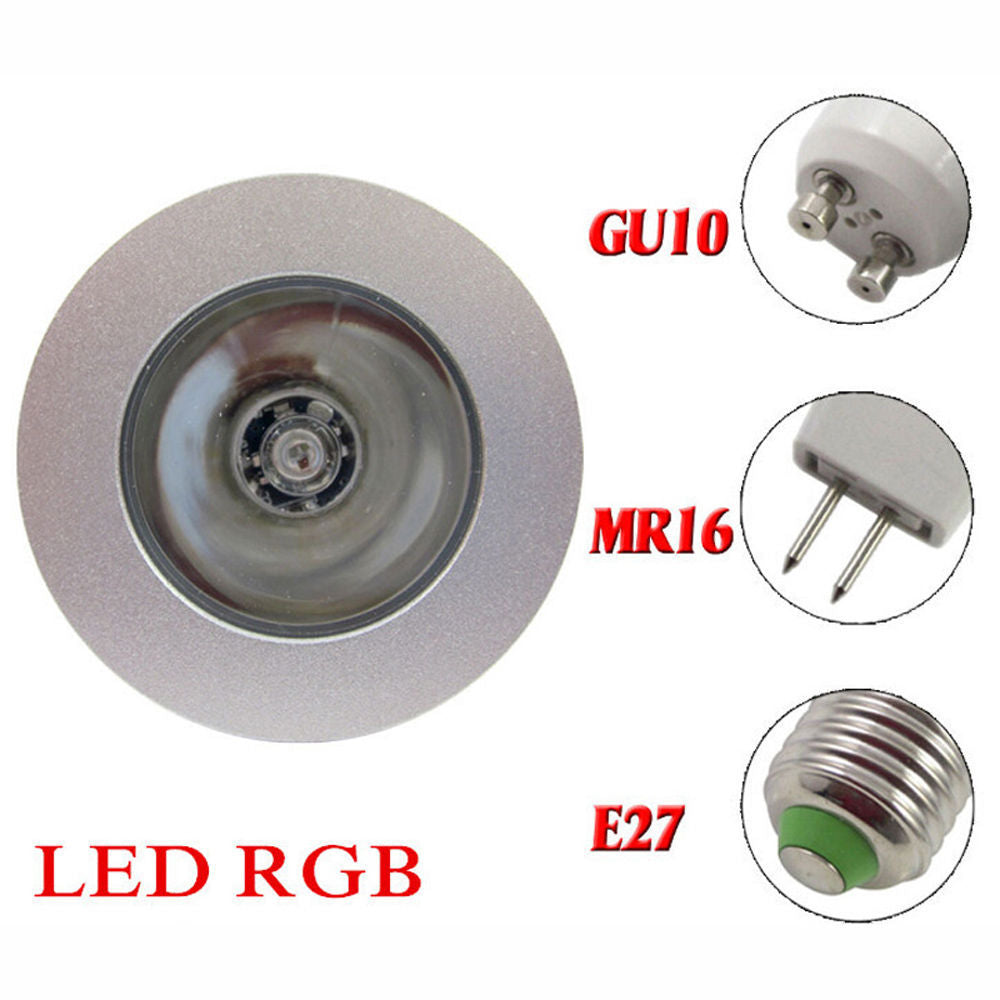 AC85-265V 12V MR16 E27 E14 GU10 GU5.3 RGB Spotlight 3W Dimmable E27 Led Bulbs with 24keys Remote Light Tubes for Home Decoration.