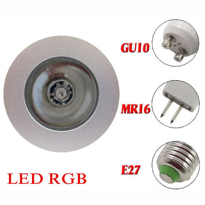 AC85-265V 12V MR16 E27 E14 GU10 GU5.3 RGB Spotlight 3W Dimmable E27 Led Bulbs with 24keys Remote Light Tubes for Home Decoration.