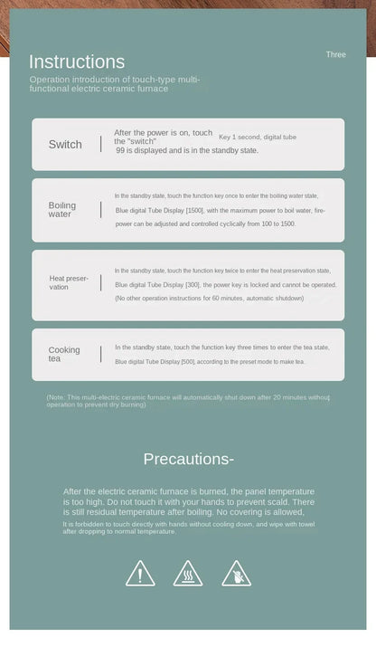 220V High-Temperature Resistant Electric Tea Stove & Tea Kettle Set for Home Use A.