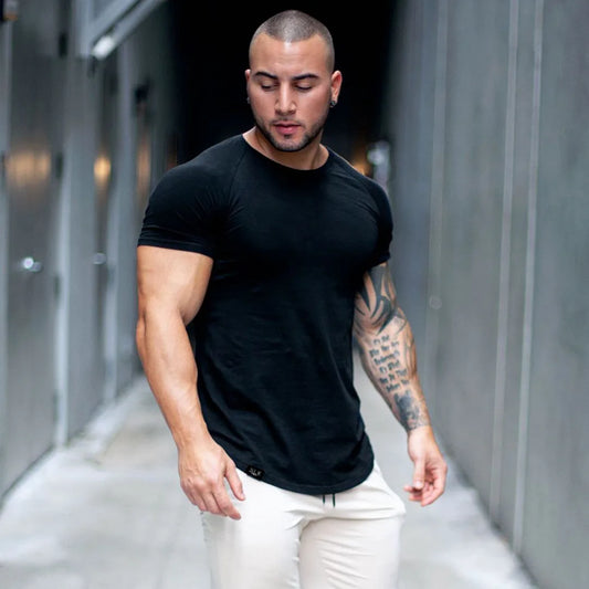 New Fashion Men's Summer Casual Comfortable Tight-Fitting T-Shirt Sports Gym Sportswear Quick-Drying Breathable T Shirt M-3XL.
