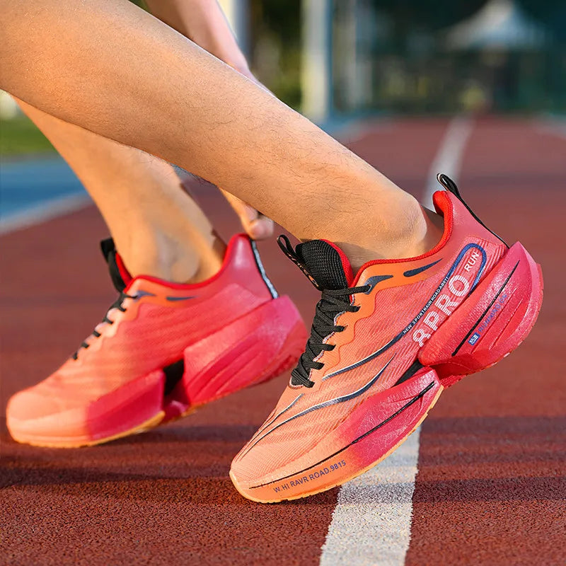 Men's Running Shoes Carbon Plate Racing Marathon Athletic Shoes Cushioned Comfortable Road Sneakers Teenage Training Shoes.