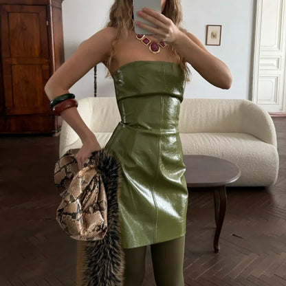 Stylish Leather Solid Jacket Pants Set Women Stand Collar Zipper Coat Loose Trousers Sets Female 2025 Autumn Fashion Streetwears