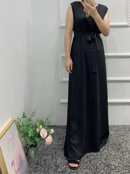 Ramadan Eid Black Abaya Damen Islam Inside Modest Dress Prayer Clothes Women Muslim Kebaya Kaftan Robe Vestidos Musulmanes Femme.