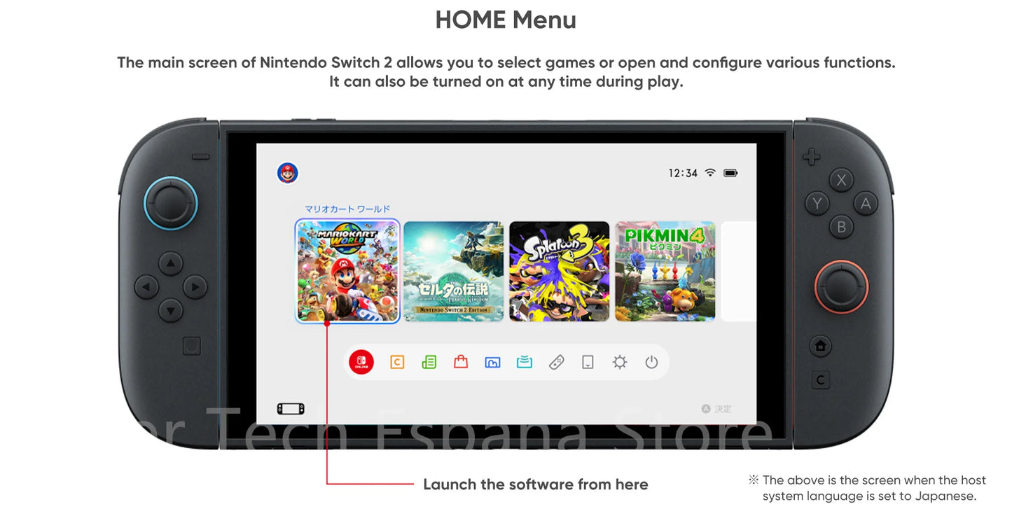 Nintendo Switch 2 7.9'' Screen Joy‑Con Handle Enhanced Audio Adjustable Console Includes Mario Kart World NS2 Original
