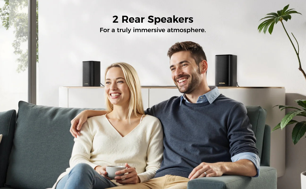 ULTIMEA 460W 5.1.2ch Sound Bar with Dolby Atmos, Surround Sound Home Theater System for TV with 2 Surround Speakers, APP Control.