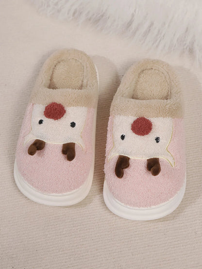 Smile PoP Cute Women Slippers Indoor Fuzzy Women House Slippers Classic Cartoon Casual Home Shoes Warm Bedroom  Animals Shoes.