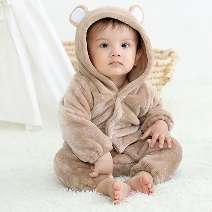 Neue Baby Gepolsterte Warme Strampler Winter Jungen Mädchen Dicke Plus Samt Overalls Winddicht Mit Kapuze Overalls Schneeanzug Einteiliger Body.