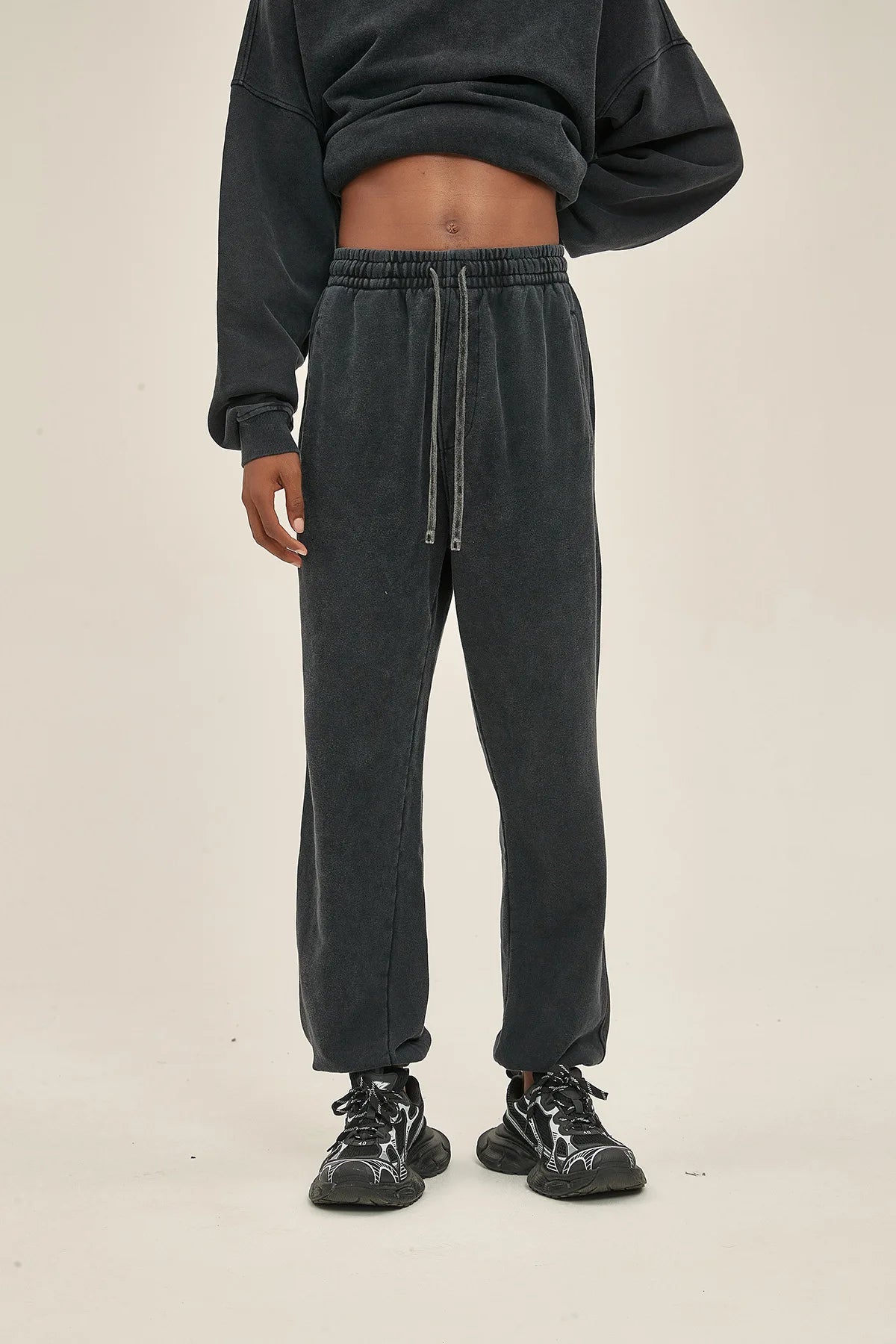 Vier Jahreszeiten Neue Mode Für Männer Casual Trendy Amerikanischen Gewaschen Gewachst Lose Einfarbig Hosen Gerade Jogger Hosen Männliche Hosen.