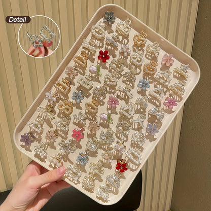20Pcs Women's Model, Shiny, Exquisite and Gorgeous, Rhinestones and Imitation Pearl Inlay, Multi-Style Small Hair Clip Combinati.