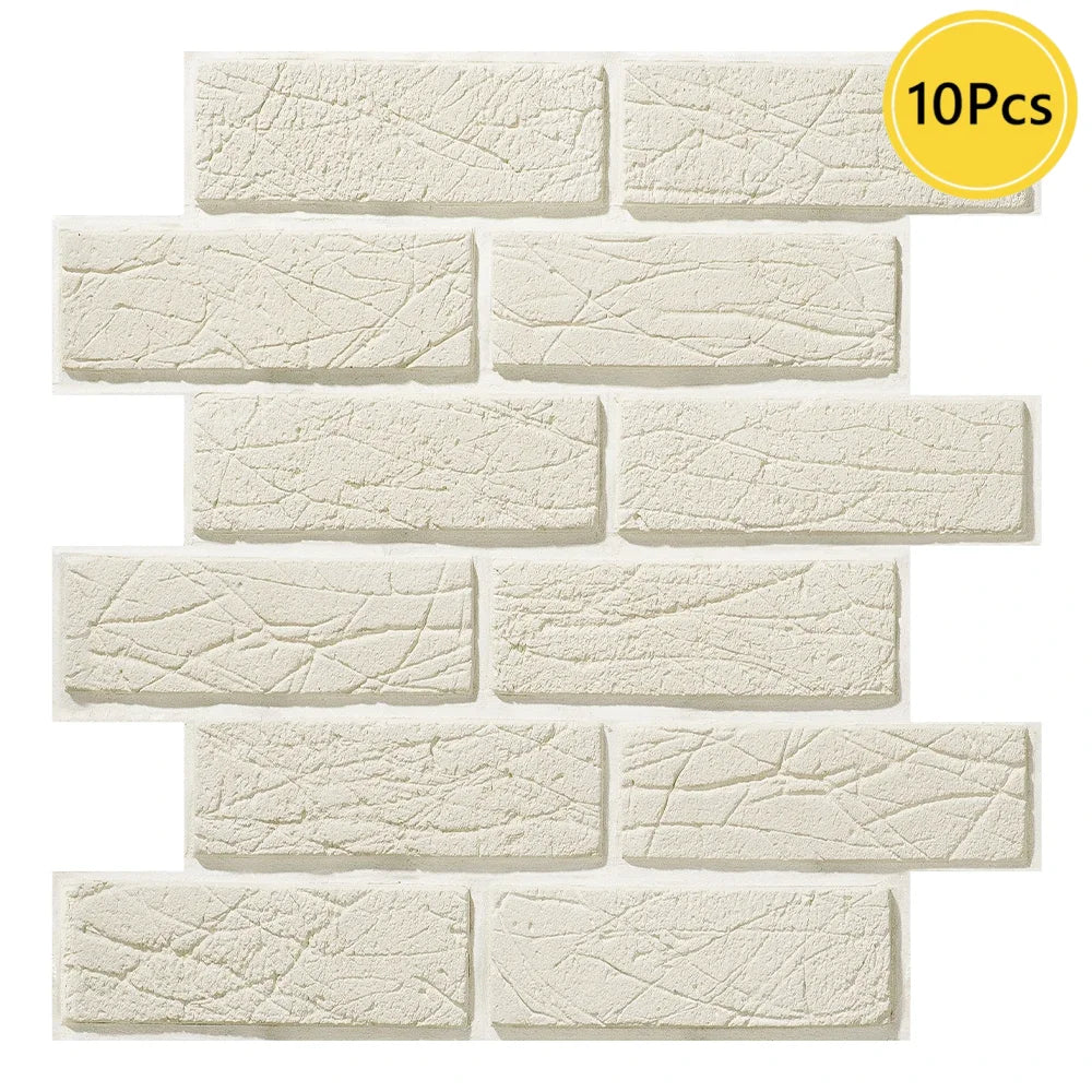 1/10pcs 3D Wall Sticker Self-adhesive Faux Brick Wall Panel Peel and Stick Tile Backsplash for Kitchen Bathroom Tile Sticker
