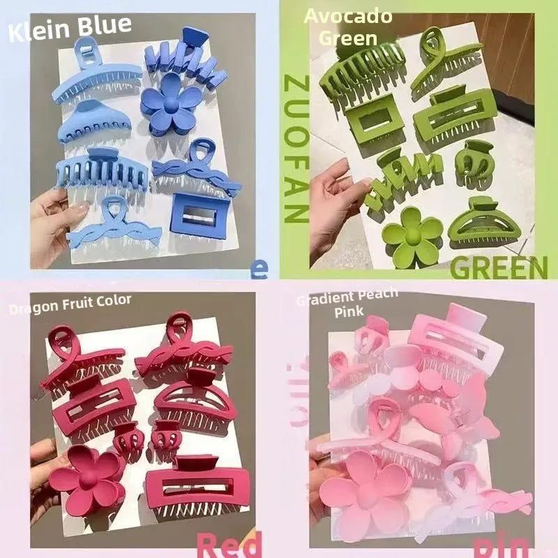 Matte Flower Hair Grips Set for Women Fairy Style Fresh Sweet Headwear for Updo Hairdo Back of Head Hair Accessories.