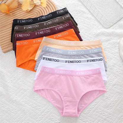 FINETOO 3Pcs Cotton Letter Belt Underwear Women's Panties Sexy Breathable Low Waist Briefs Female Stretch Comfortable Lingerie