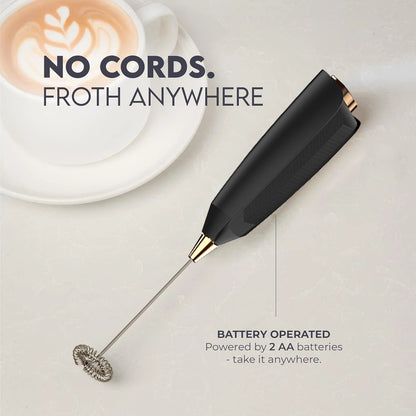 Milk Frother Handheld Battery Powered With Holder Frother Wand Drink Mixer Electric Whisk for Coffee.