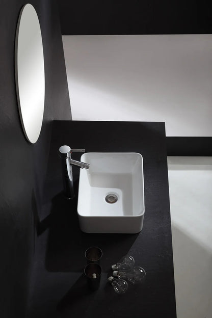 Rechteckiges Waschbecken, weißes Waschbecken, Arbeitsplatte, Keramik, Keramik, kleine Waschbecken, Schüssel, Arbeitsplatte, Waschtisch, Kunstbecken