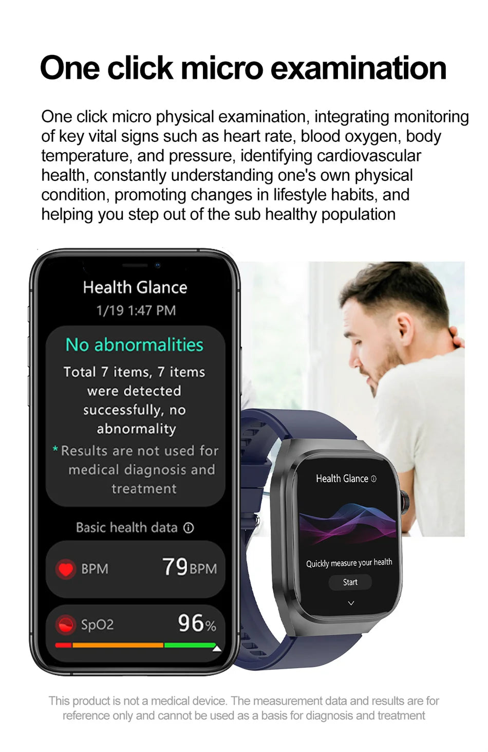 SmartWatch Voice Call Push reminder Physical examination Health Watch Blood Pressure UricAcid Blood Oxygen ECG Sport Smart watch.