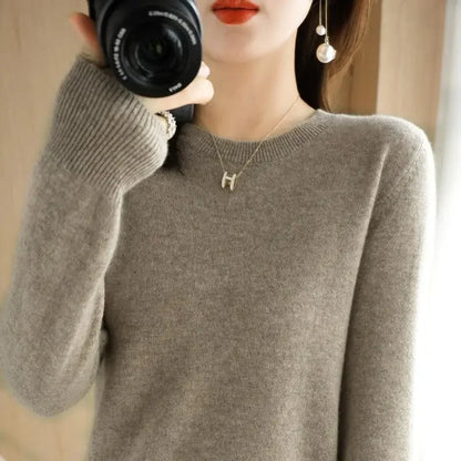 2025 frauen Pullover Frühling Herbst Lange Hülse O-ansatz Pullover Warme Bodenbildung Shirts Koreanische Mode Pullover Strickwaren Weiche Jumper.