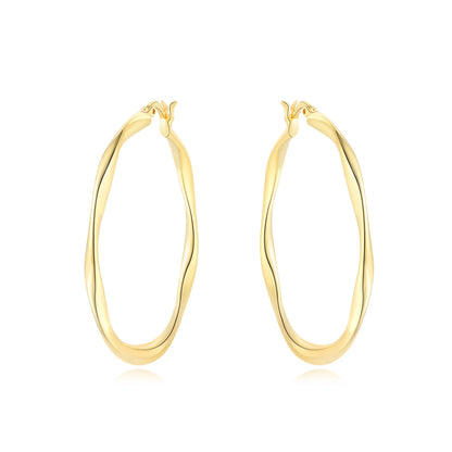 Original 2025 S925 Sterling Silver Zircon 18K Gold Lining Vintage Hoop Earrings for Women Birthday Party Wedding Gift Jewellery