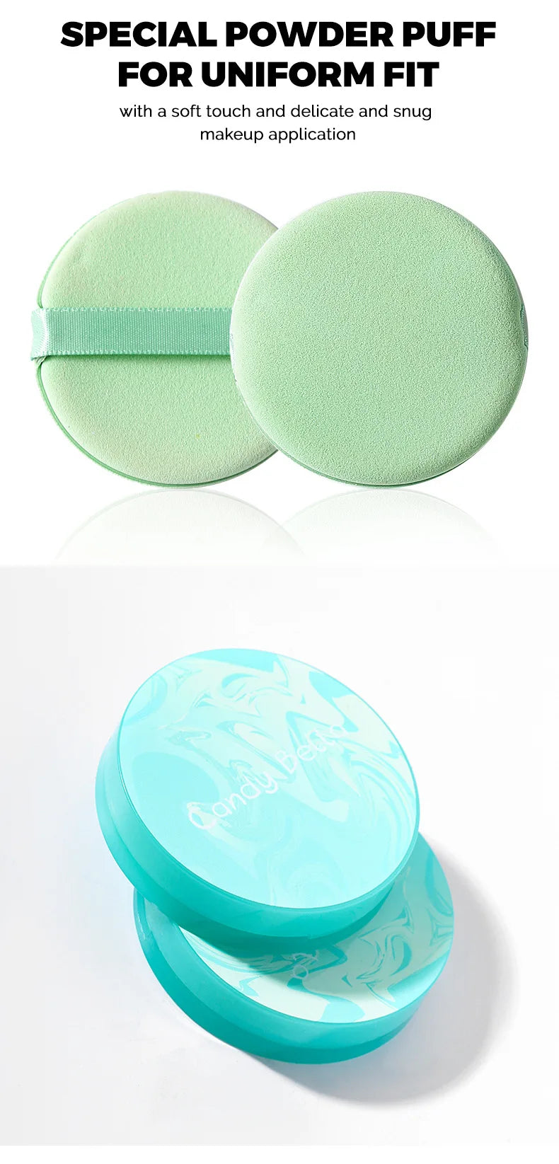 CandyBella Emerald Green Pressed Powder - Oil Control Finisher & Bronzer, Lightweight Invisible, Buildable Natural Contour, New!.