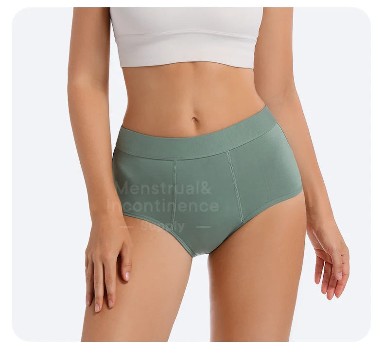 High Waist Menstrual Panties for Women 4-Layer Leakproof Protection Fast Absorbent Period Panties Heavy Flow Briefs.