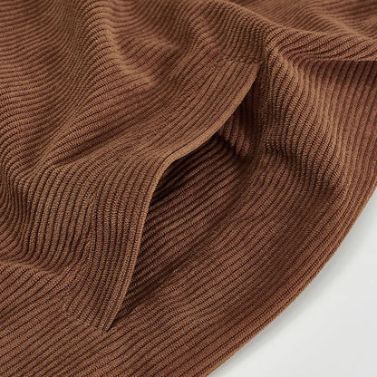 Men's Corduroy Jacket Stand-up Collar Slim Fit Retro Multi-pocket Workwear Commuter Coat for Spring And Autumn