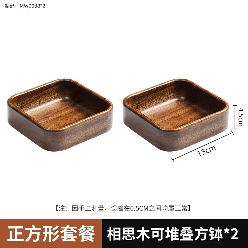Acacia Wood Dried Fruit Plate High-grade Wooden Fruit Plate Snacks Home Refreshment Tray Nut Box Organizer.