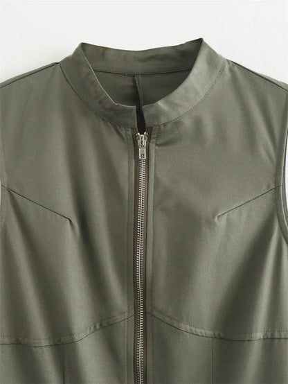 MUJER Zipper Langes Kleid Frau Plissee Ärmelloses, Figurbetontes Kleid Sommer Elegante Party Kleider Für Frauen 2025, Neue Midi Kleider.