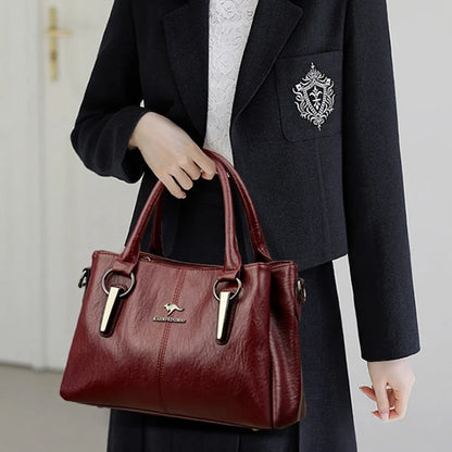 Genuine 3Layers High Quality Soft PU Leather Ladies Shoulder Crossbody Bags for Women  Luxury Handbags  Women  Designer A Main.