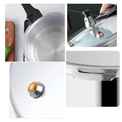 Pressure Cooker Pot 5L Grain Cooker With Steamer Insert Cooking Pot Aluminum Alloy Cookware For Poultry Meat Vegetable Seafood.