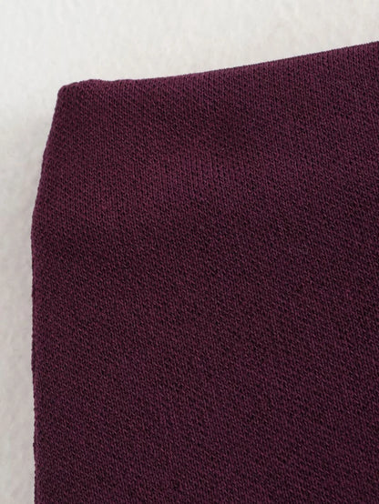 ETJ 2025 spring new  women's elegant fashion same color splicing small pleated hem high waist knit skirt