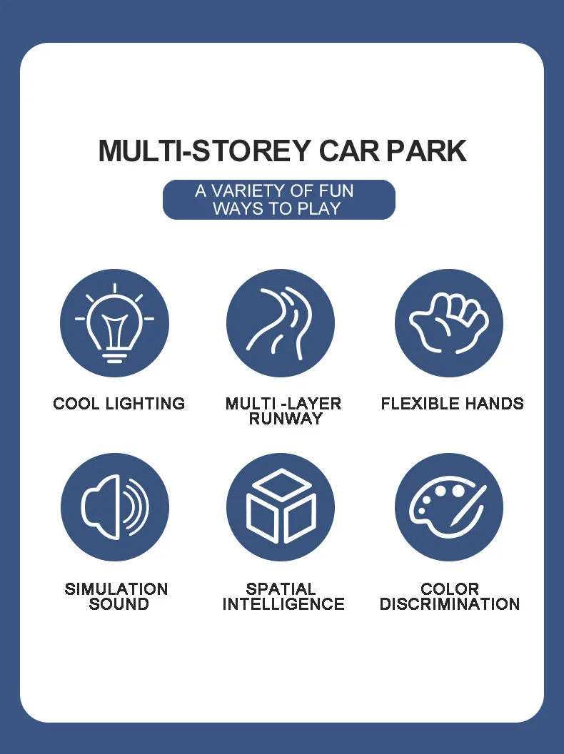 Garage Racing Track Sliding Car Parking Lot Toys Multi-Storey Car Parking Fire Police Engineering Mini Vehicle Toy for Boys Gift.