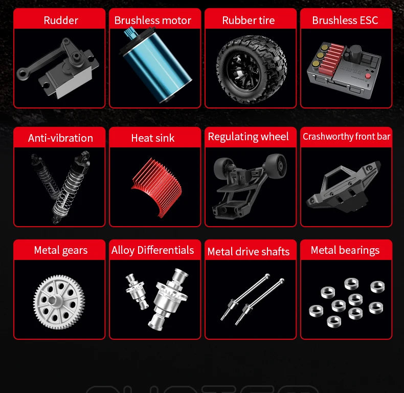 Teeggi 4WD 2.4G RC Drift Car 80KM/H 1:14 High Speed Off-Road Racing Car Brushless 3S Remote Controller Car Truck Toy For Gift.