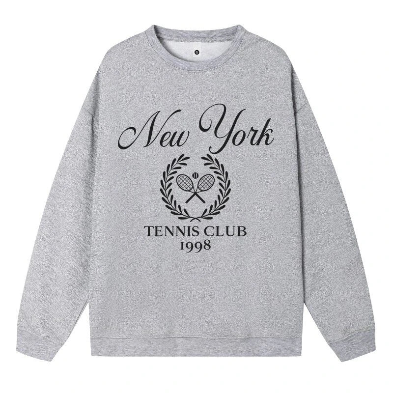 Herbst plus Größe Frauen Sweatshirt neue Jugend Tennis Club 1998 Logo Print Hoodie lose warme Pullover Fleece weiche weibliche Kleidung.