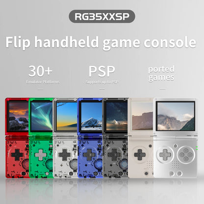 ANBERNIC NEW RG35XXSP Flip Handheld Game Console 3.5 Inch IPS Clamshell Video Gaming Console 64 Bit Linux System 64G Online Play.