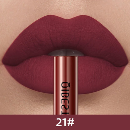 QIBEST Matte Liquid Lipstick Waterproof Long Lasting Lip Gloss Velvet Mate Nude Red Tint Tube Lipsticks Lipgloss Makeup Cosmetic