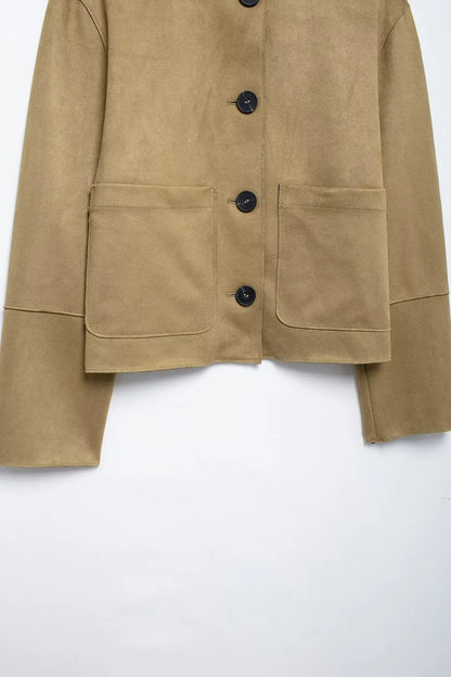 MUJER 2025 Wildlederjacke Damen Varsity Bomberjacken für Damen Neu in Mänteln und Jacken Damen Langarm Damen Winterjacke.