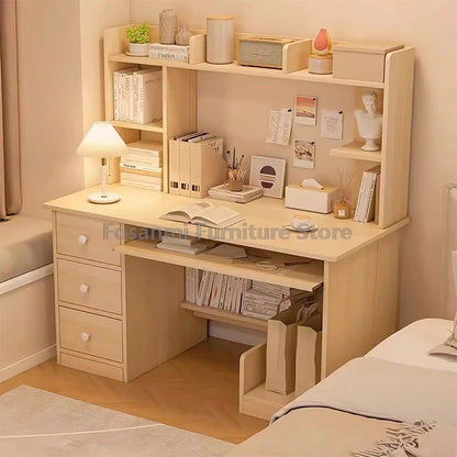 All-in-One-Computertisch mit Schubladen und Regal, moderner Bürotisch, Heim-Gaming-Schreibtisch für Schlafzimmer, PC-Gamer-Schreibtische