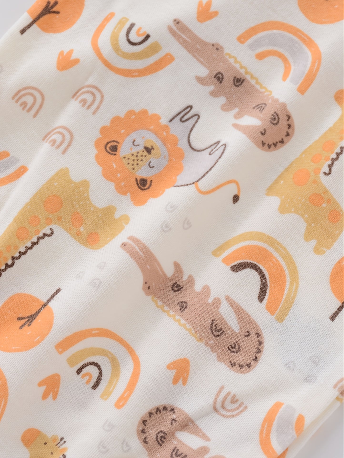 4PCS Neugeborenen Strampler Kurzarm Rundhals Cartoon Tier Blumen Drucken Body Onesies Für Baby Jungen Und Mädchen Kleidung