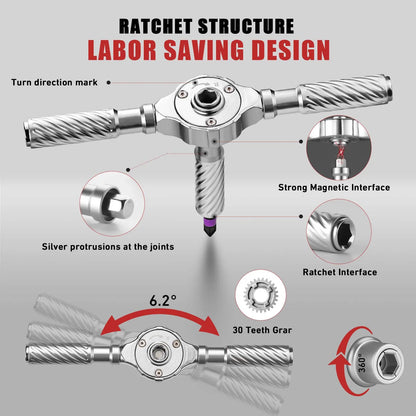 VMAN 66in1 Multifunktions-Ratschenschraubendreher-Set, mehrere magnetische Bits, Mini-Reparatur-Werkzeug-Set, Haushaltswerkzeug für PC und Schreibtisch usw.