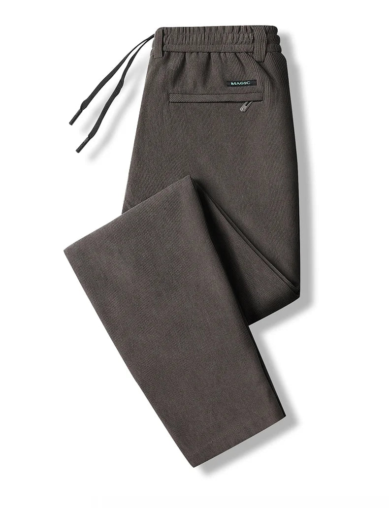 Men's Casual Pants Elastic Waist Sweatpants Autumn Winter Clothes Drawstring Trousers Male Corduroy Warm Large Size Pants.