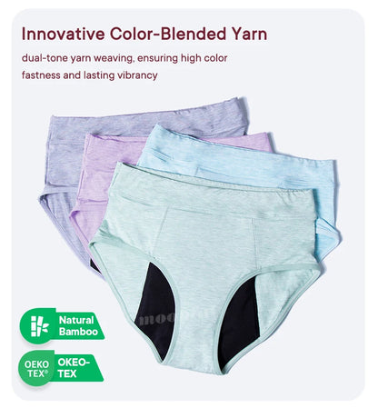 Menstrual Panties Woman Super Absorbent Menstrual Panties High Waist Bamboo Fiber Leakproof Menstruation Period Underwear Girl.