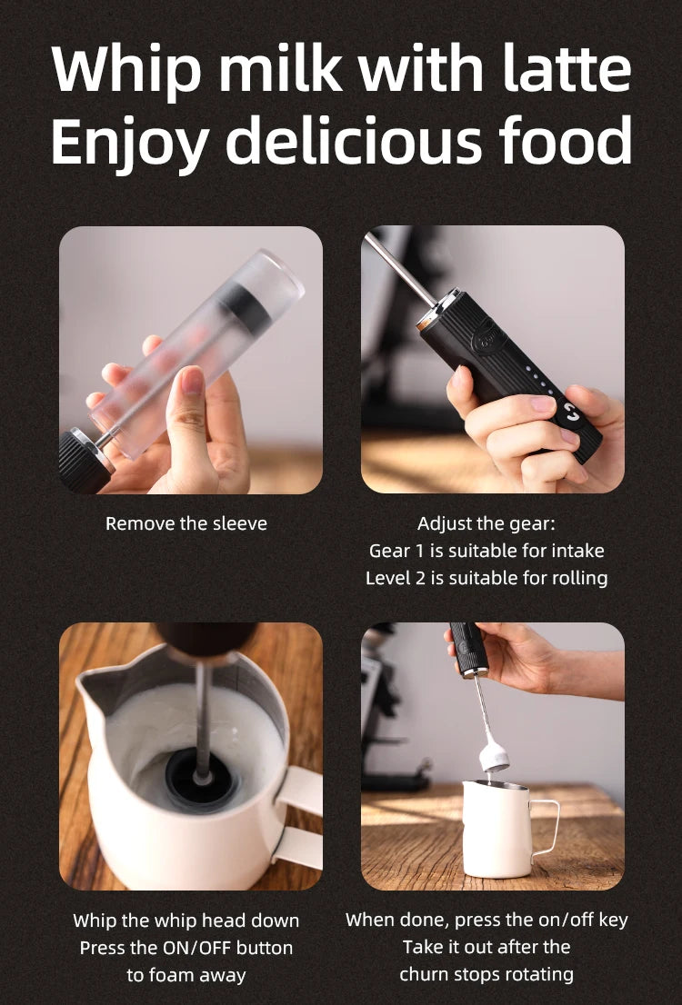 Bincoo New Milk Foamer Coffee Whisk Mixer Electric Blender Egg Beater Mini Frother Handle Stirrer Cappuccino Maker Cooking Tools.