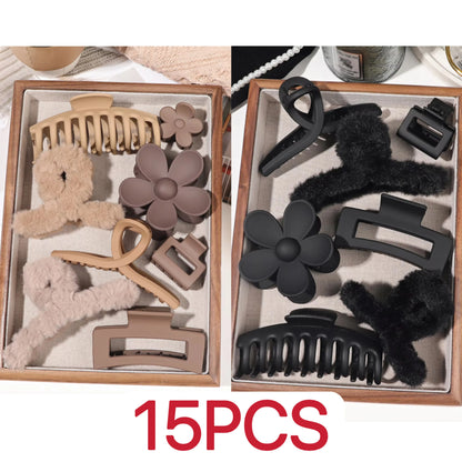 7/8Pcs Neutral Color Hair Clips for Women 4.7Inch Large Hair Claw for Thin Thick Hair,Big Matte Banana Clip,Strong Hold jaw clip