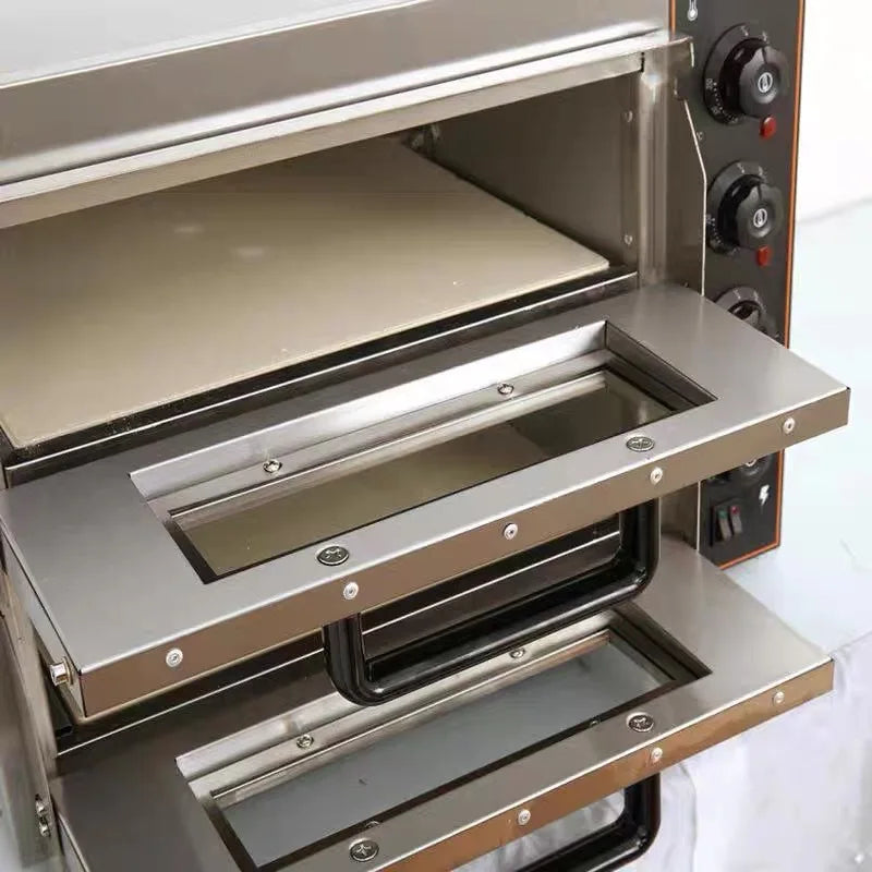 Kommerzielle elektrische Backen Pizza Ofen Lebensmittel Backen Ausrüstung einzelne Doppelschicht Backen Pizza Ofen effiziente Heizung schnell