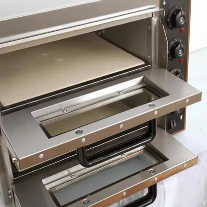 Kommerzielle elektrische Backen Pizza Ofen Lebensmittel Backen Ausrüstung einzelne Doppelschicht Backen Pizza Ofen effiziente Heizung schnell