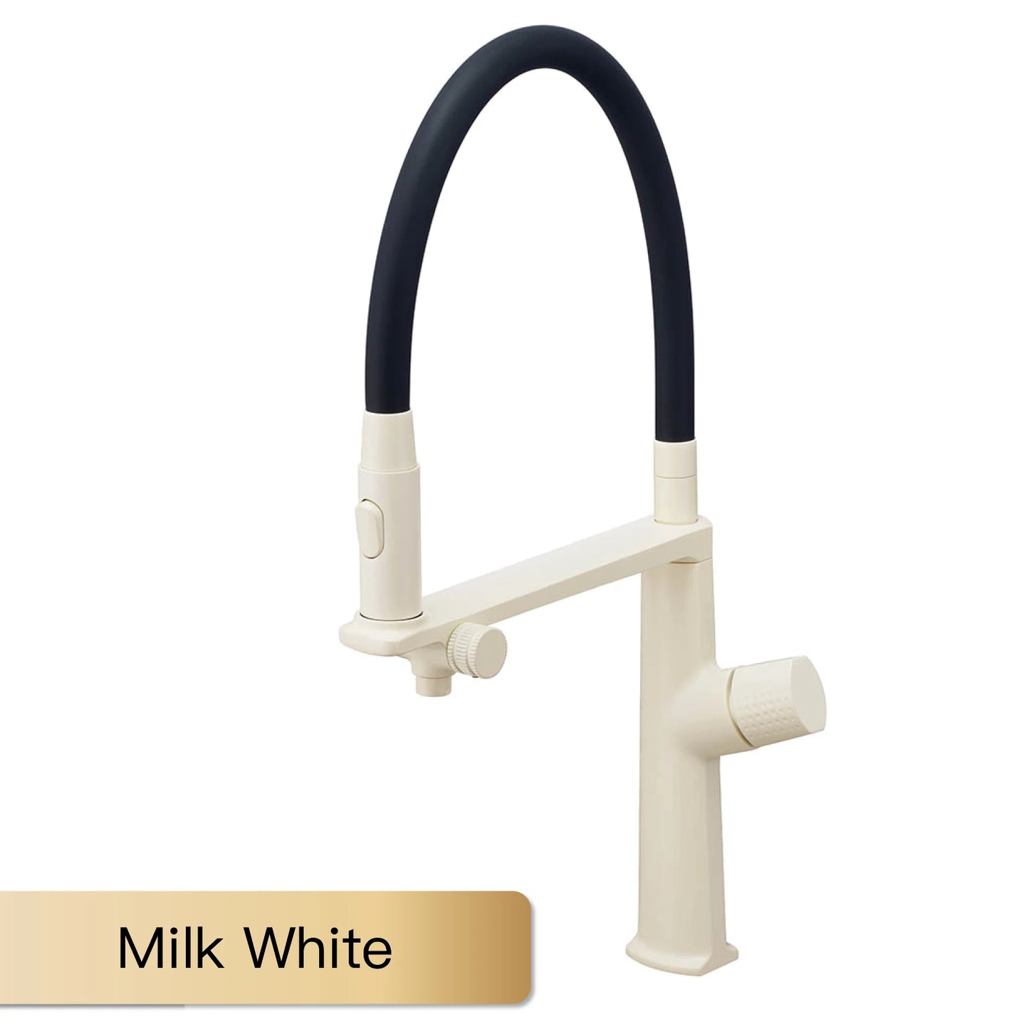 AITANA Luxury Brass Gun Grey Pull out 2-Function Kitchen Faucet Single Handle Cold and Hot Water Pure Water Design Sink Tap