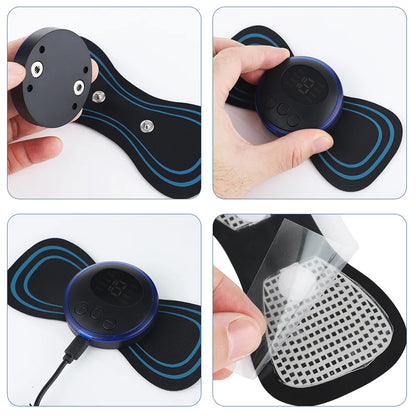 Electric Neck Massager EMS Muscle Massage Stimulator Low Frequency Instrument Back Cervical Calf Patches Pain Joints Mini Device.
