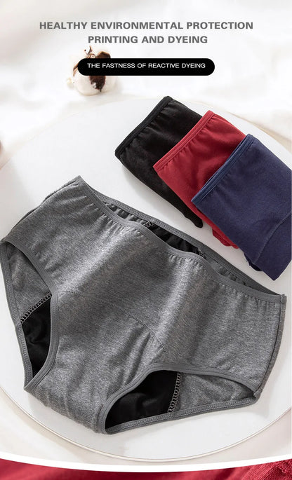 2pcs Woman Menstrual Panties Breathable Large Size Female Cotton Brief Low Waist Physiological Period Underwear Postpartum Panty.
